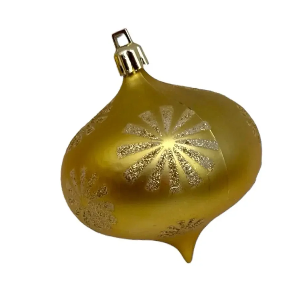 Red Gold Glitter‎ Christmas Ornaments 9 Ct Christmas Shatterproof Plastic EUC